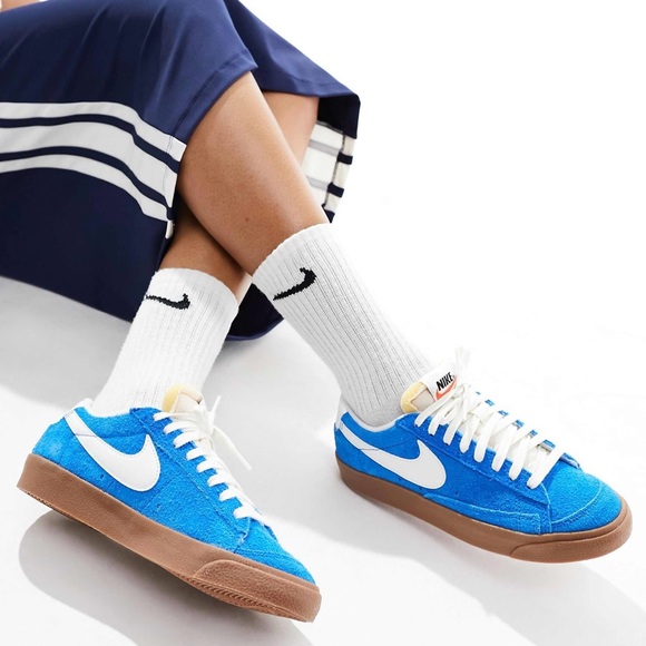 Nike Shoes - Nike Blazer Low ‘77 Blue Suede Low Top Sneakers – Women’s size 7
